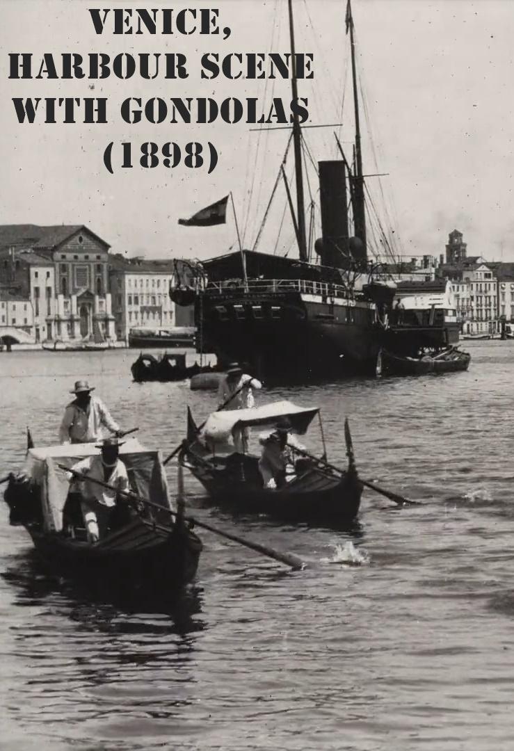 Venice, Harbour scene with gondolas (S)